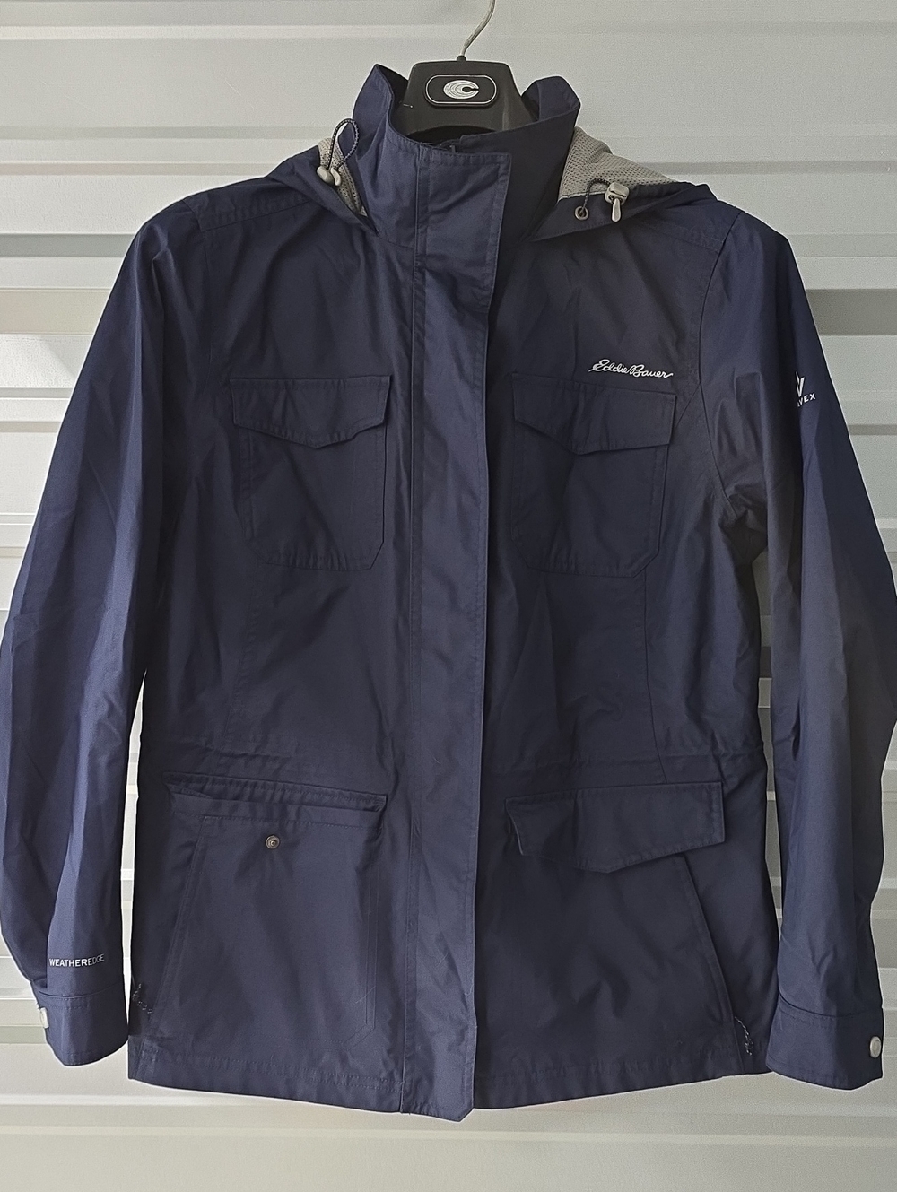 Eddie Bauer Navy Hooded Utility Jacket